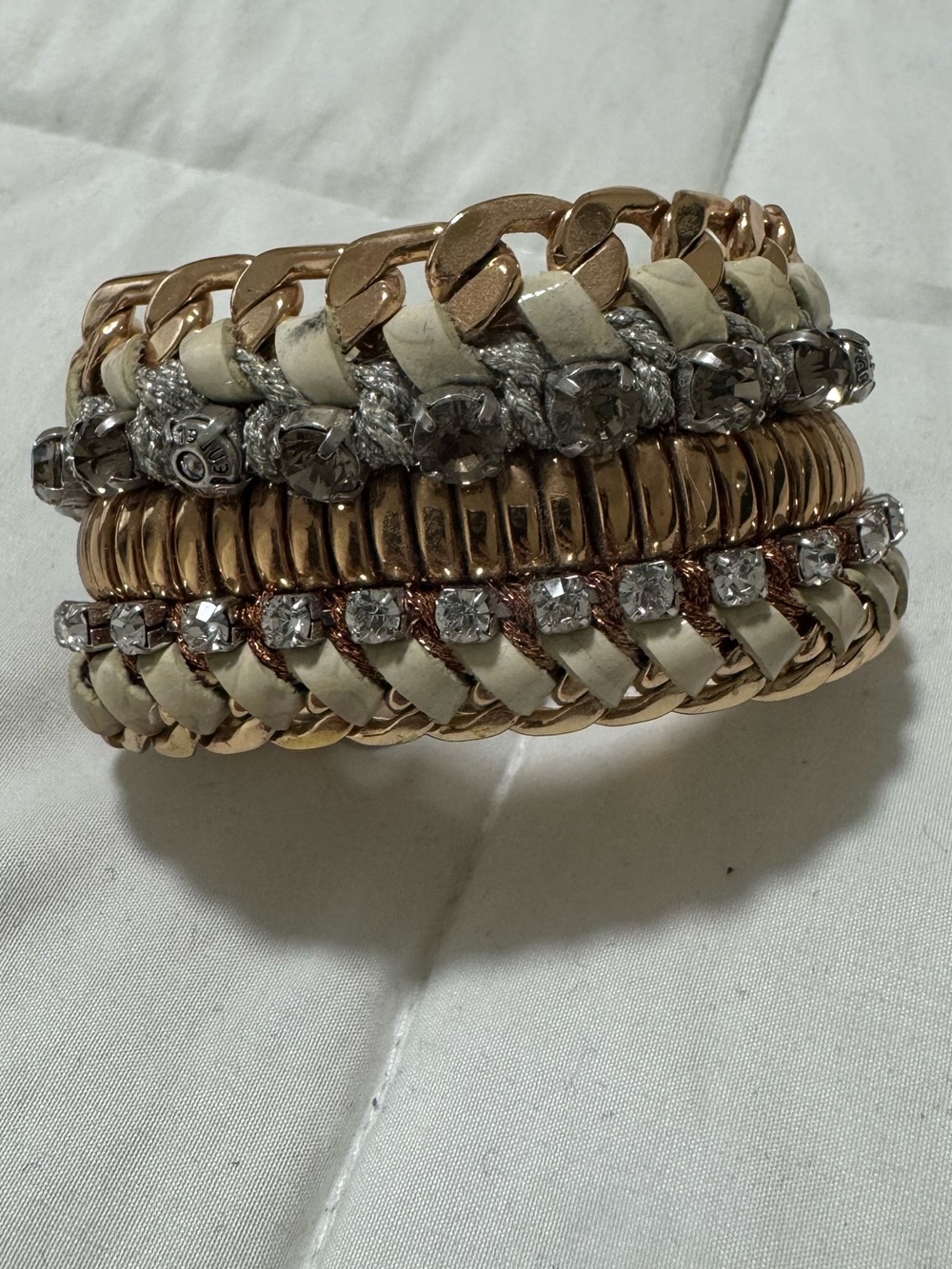 henri bendel Gold and Cream Cuff Bracelet